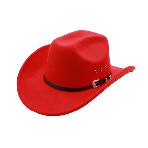 3254 Cowboy Hat For Men Western Cowgirl Women Unisex Wide Brim Felt